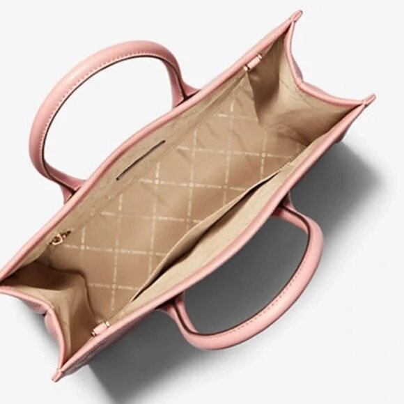 MICHAEL KORS LIMITED EDITI PRIMROSE Mirella Medium Logo Embossed Pebbled Leather - Picture 5 of 7